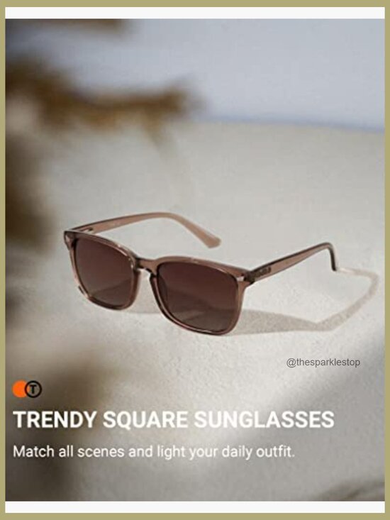 Polarized Sunglasses with UV Protection, Classic Square Frames main image 4